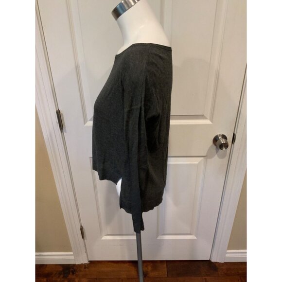 ElizabetAnd James Gray Thin Knit High-Low Long Sleeve Top, Size XS - Picture 3 of 5